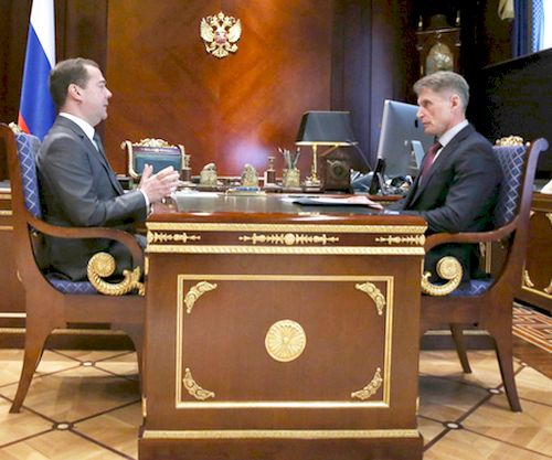 Рабочая встреча Дмитрия Медведева с губернатором Амурской области Олегом Кожемяко