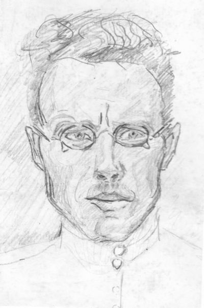 Оперуполномоченный ОГПУ, с полномочиями председателя внесудебной тройки Альберт Липский в Чумикан прибыл по воздуху. Автопортрет, 1931 г.