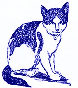 Корен нарисовал корабельного кота Нансена, которого он принес на борт судна