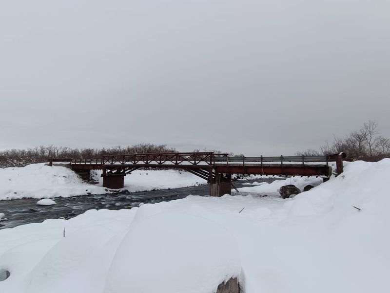 Мост через реку Паужетка в Усть-Большерецком районе на Камчатке восстановлен