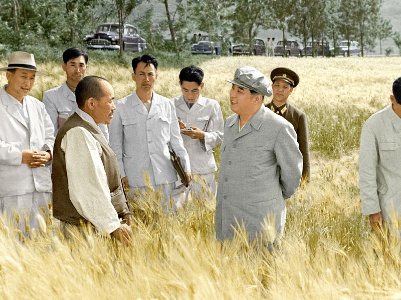 В Чанъёнском сельхозкооперативе уезда Чанъён. Май 53 года чучхе (1964).