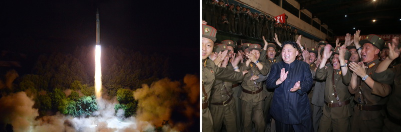 Уважаемый товарищ Ким Чен Ын руководит на месте вторым испытательным запуском МБР «Хвасонпхо-14». Июль 2017 года.