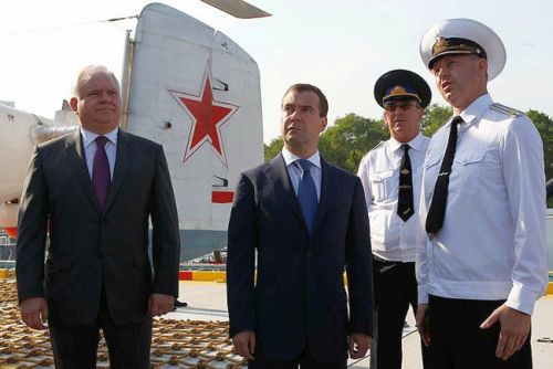 С директором Пограничной службы Владимиром Проничевым во время посещения пограничного патрульного судна «Командор»